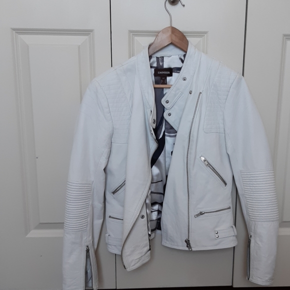 Danier White moto jacket size S - Picture 1 of 3